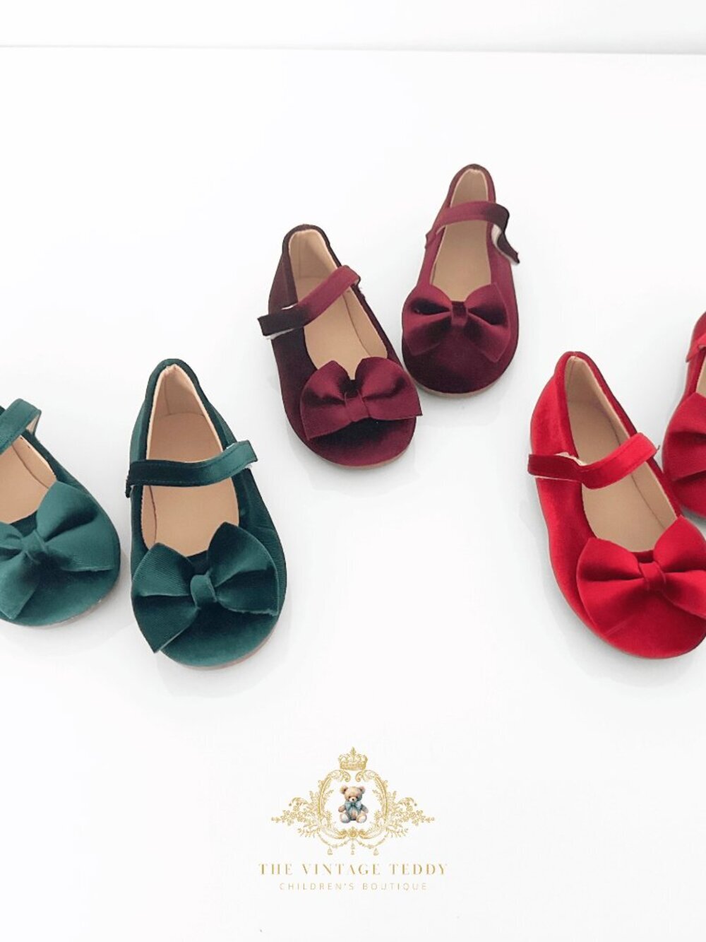 NWT Pretty Girls Mary Jane Velvet Flats Children's Shoes Toddler Burgundy 6.5 - Picture 4 of 4